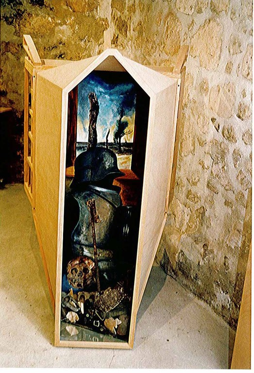 "Auberge de l'Ange gardien" Peinture-Sculpture (1996) revers, F. 165x97x80cm