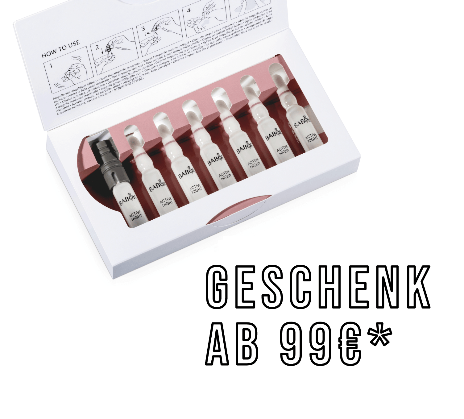 Geschenk: BABOR "Nachtampullen" zu jedem Einkauf ab 99 €*