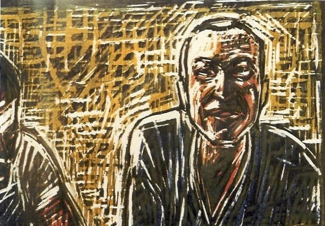 Le déjeuner, gravure sur bois polychrome, 1981 100 euros
