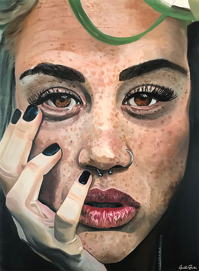 Green hair - Huile sur toile (80,5x59,5cm)