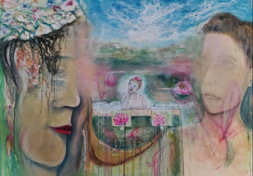 love is in the air - Acryl auf 140 x 100 cm Leinwand