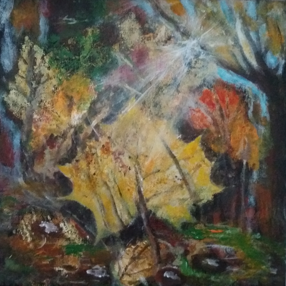 Herbstleuchten - Acryl auf 20 x 20 cm Leinwand 