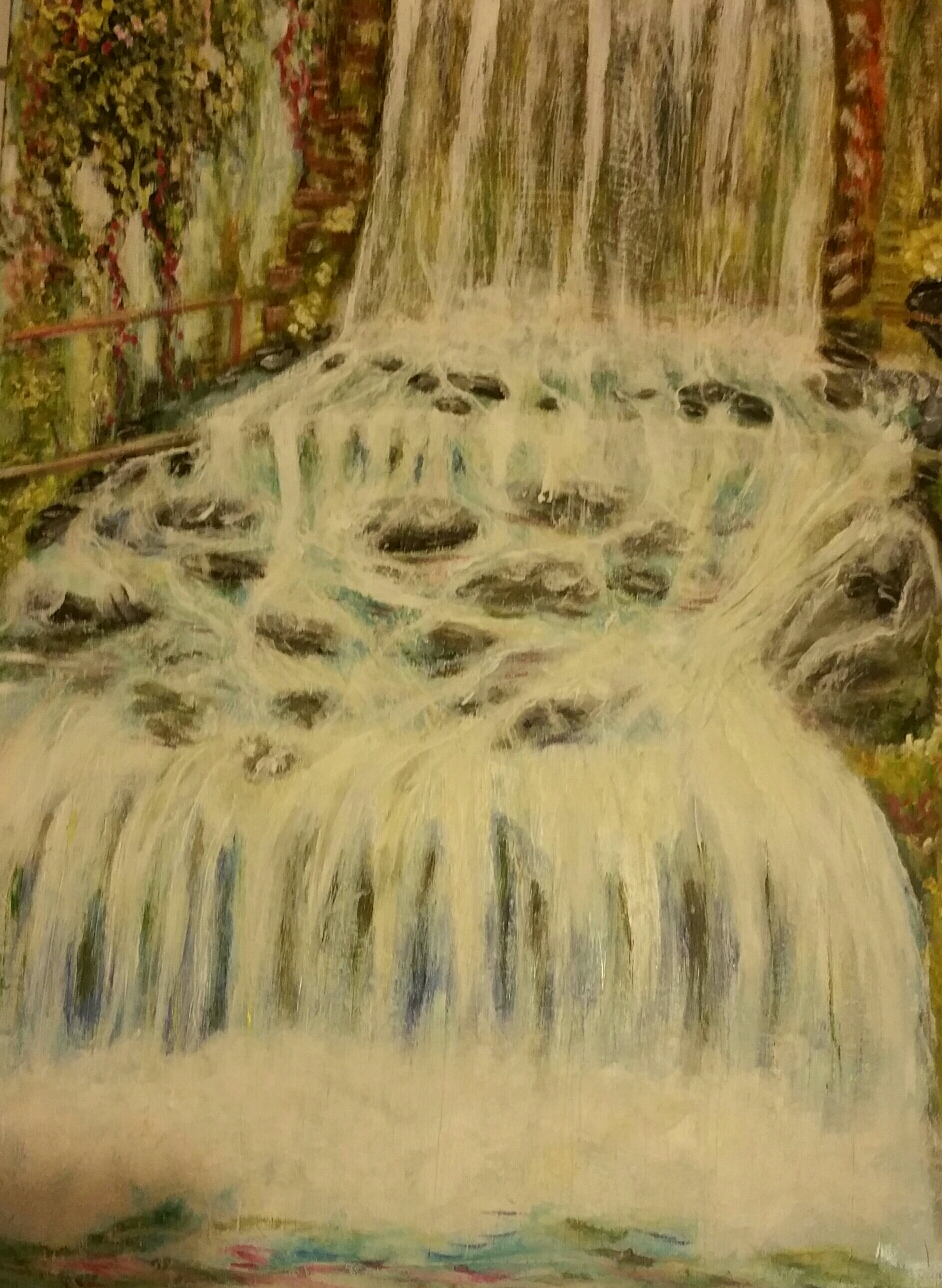 Wasserfall, Acryl auf 70 x 50 cm Leinwand