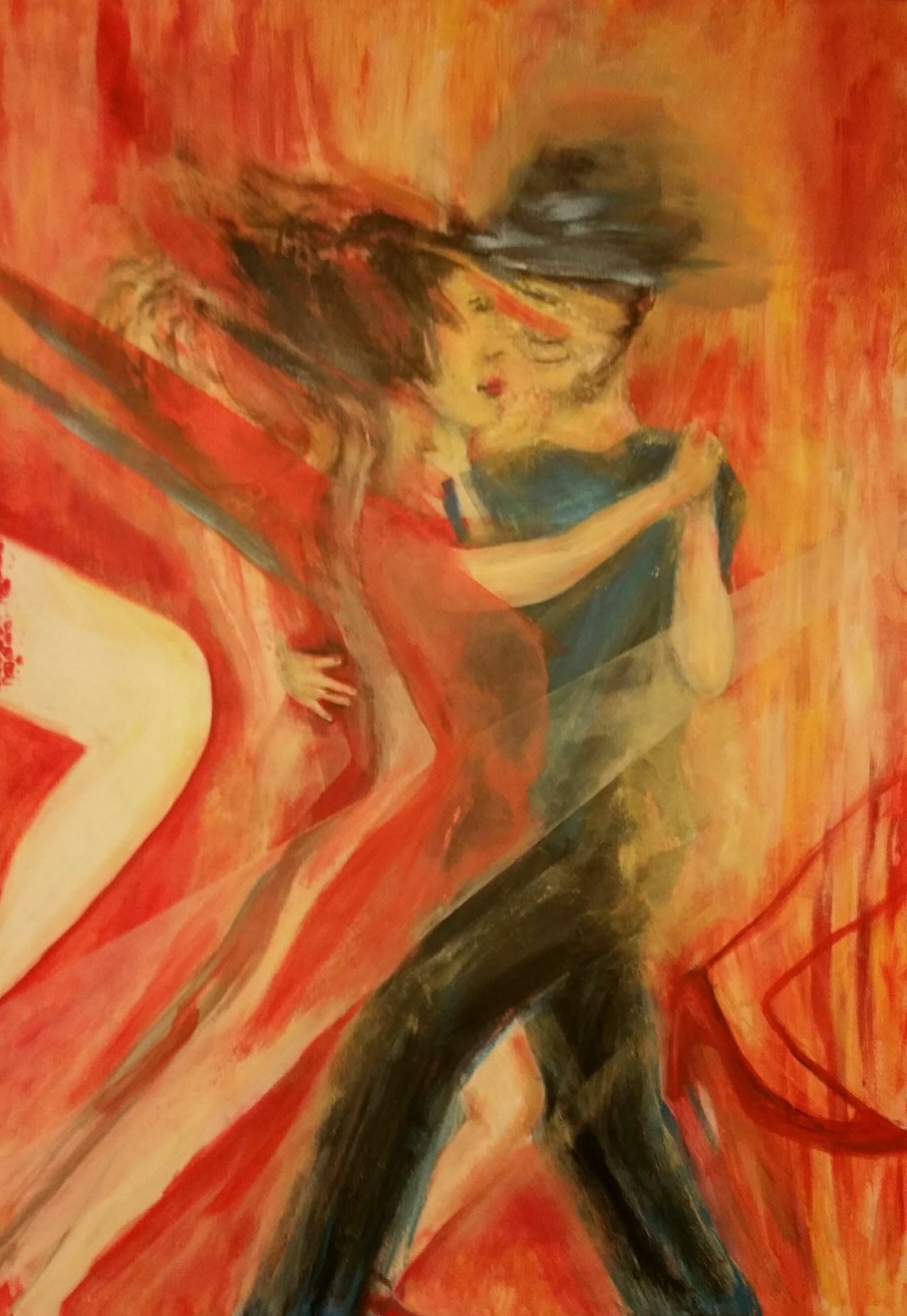 Tango, Acryl, Mischtechniken, 90 x 120 cm