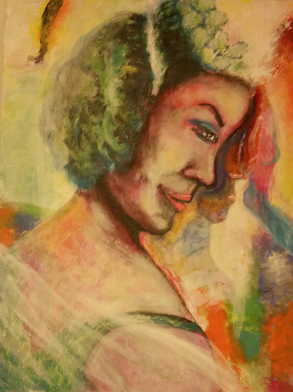 Frau 4 - 80 x 60 cm - Acryl,  Mischtechniken 