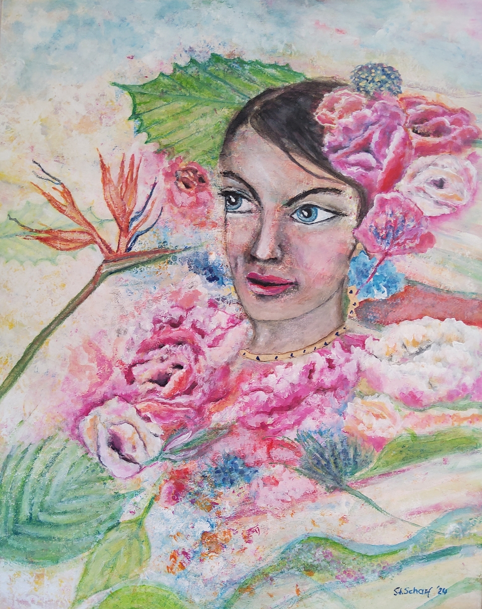 Flora - Acryl auf 80 x 100 cm Leinwand