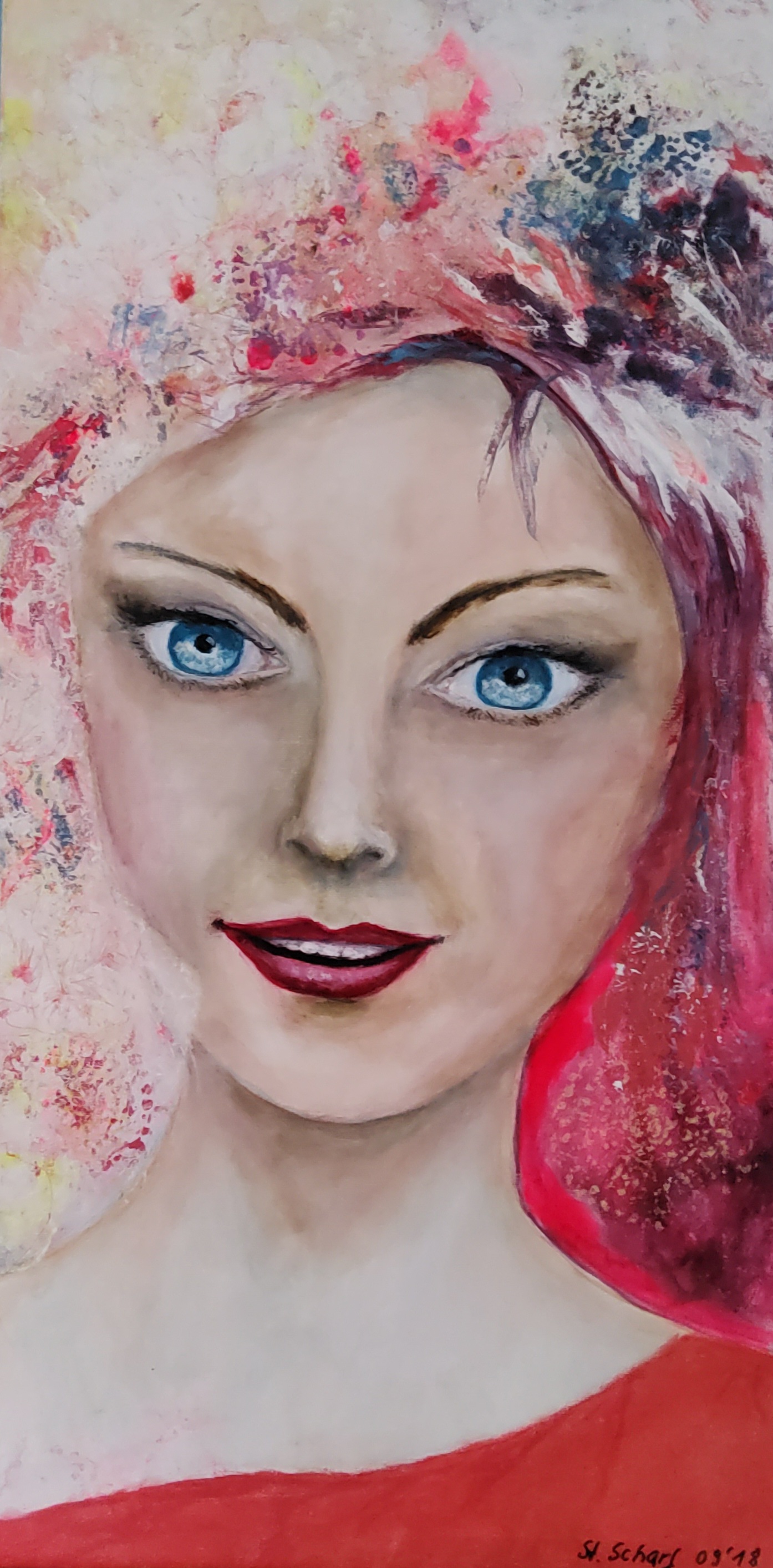 Rosè,  40 x 80 cm, Mischtechniken 