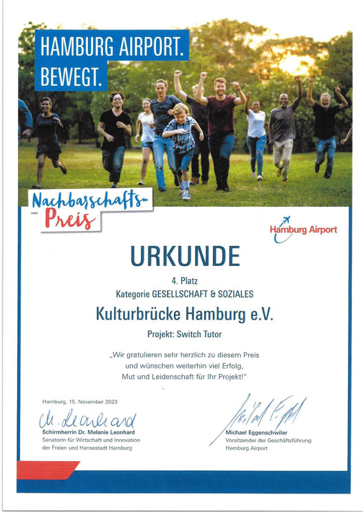 "Switch Tutor" gewinnt Nachbarschaftspreis 2023
