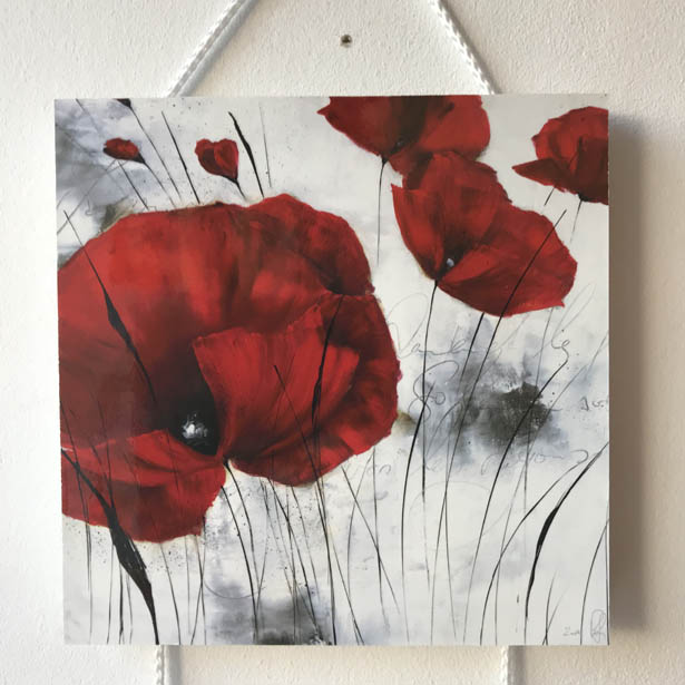 décoration trio médium coquelicot fleur rouge