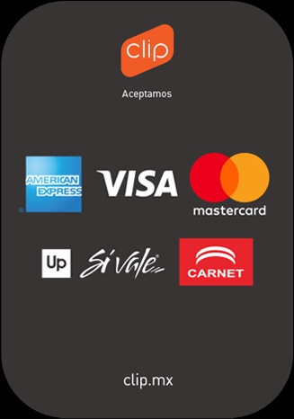 *Aceptamos todas estas tarjetas Débito o Credito