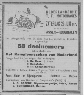 Advertentie Provinciale Drentsche en Asser Courant, 22 juni 1926