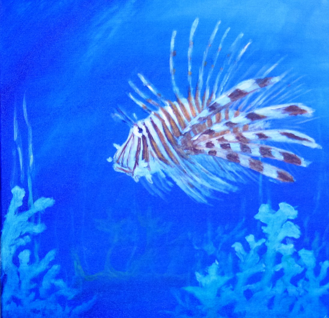 Feuerfisch /40 x 40 cm / Acryl auf Leinwand/ 2015