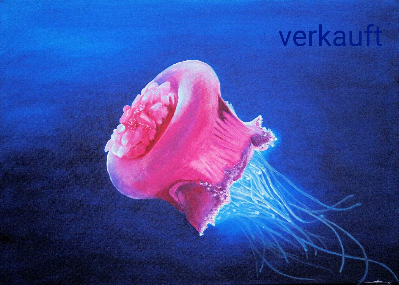 --- VERKAUFT--- Qualle / 80 x 60 cm / Mischtechnik auf Leinwand / 2014