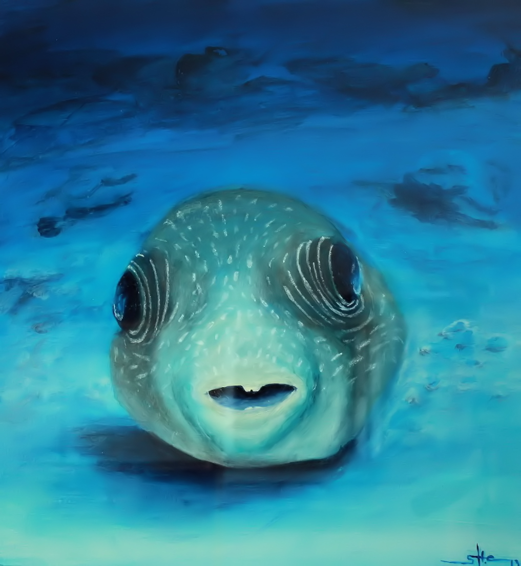 Kugelfisch / Acryl auf Papier / 2013