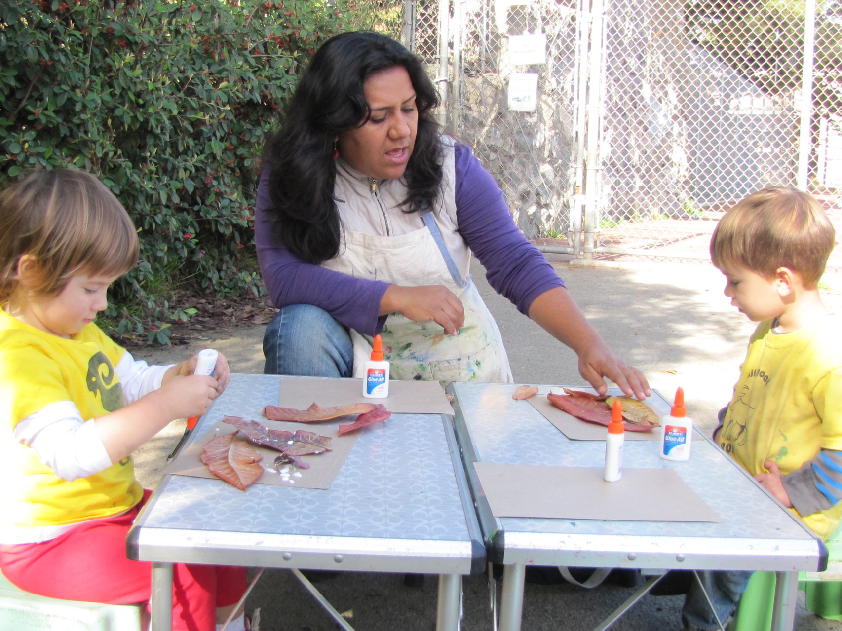 Arts and crafts with natural materials. 