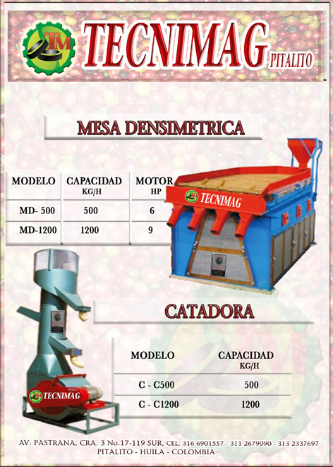 MESA DENSIMETRICA Y CATADORA TECNIMAG