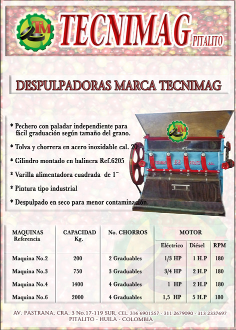 DESPULPADORAS TECNIMAG PITALITO