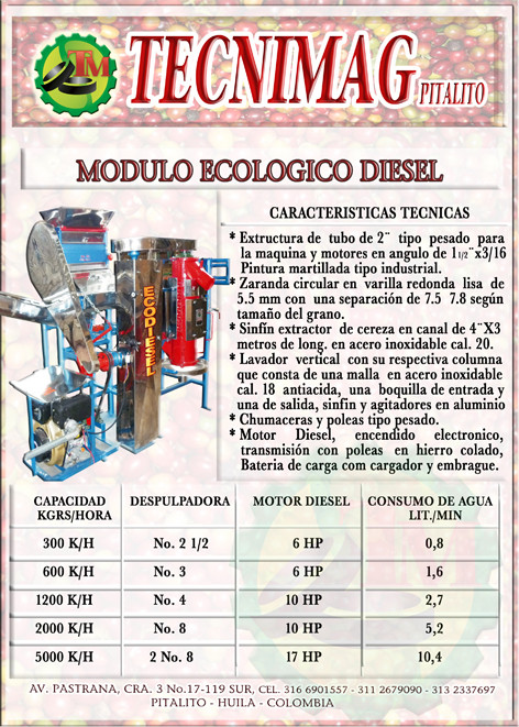 MODULO ECOLOGICO DIESEL TECNIMAG PITALITO