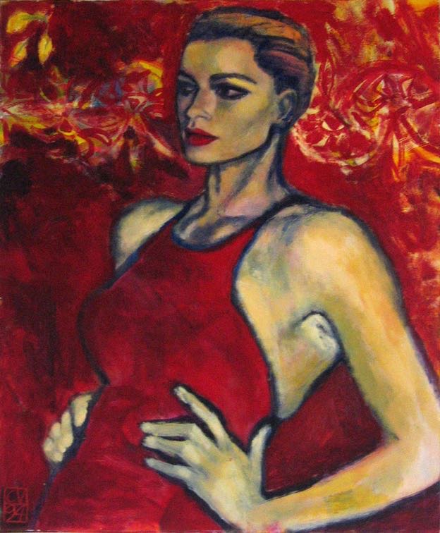 La femme rouge - 1994. 60X70 cm 