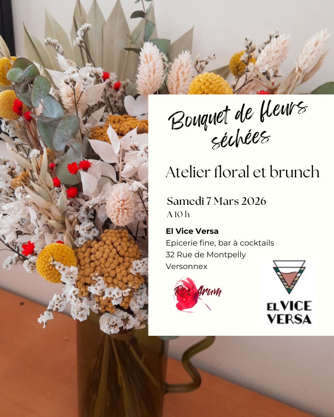Brunch fleuri - Bouquet de fleurs séchées