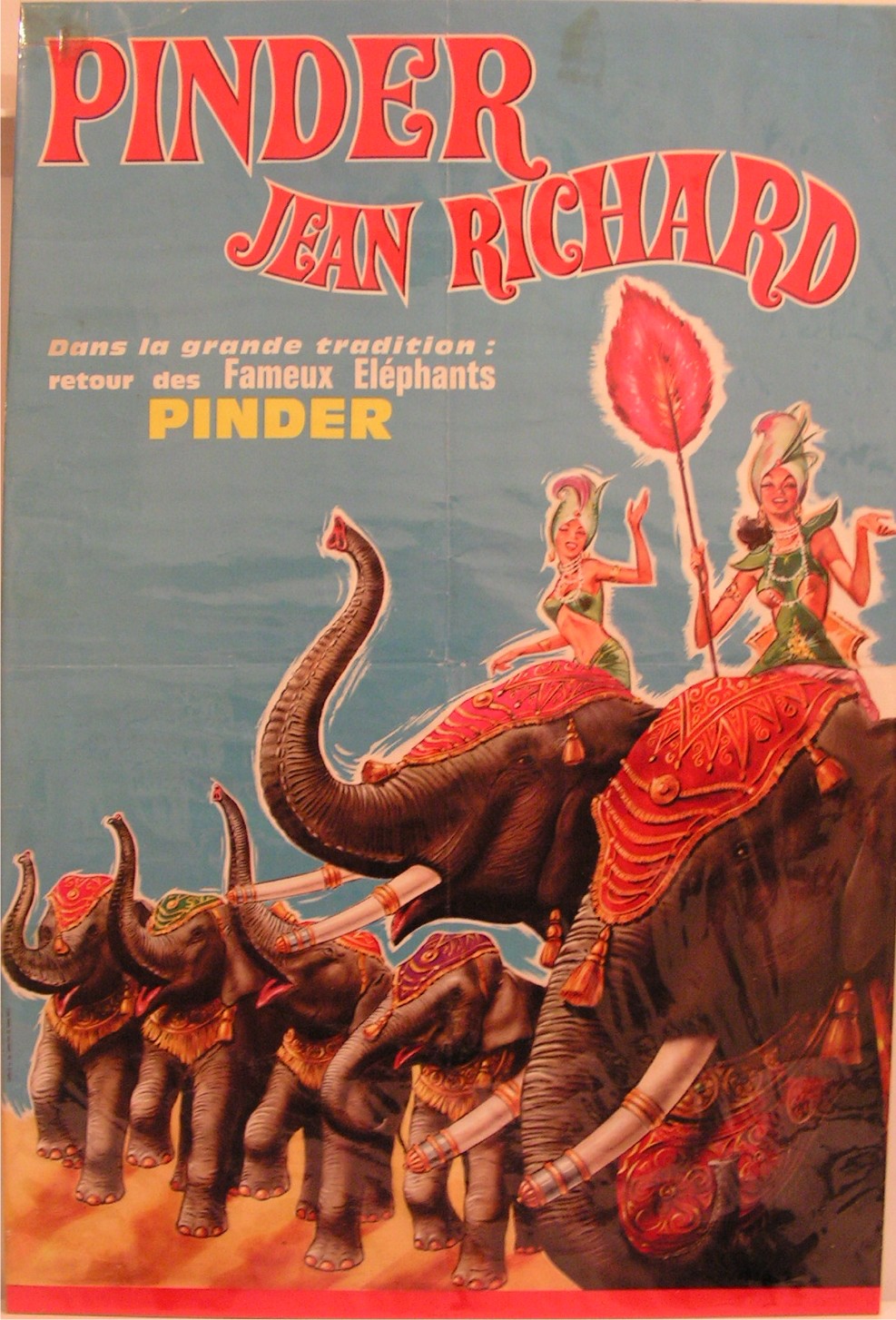 PostersAndCo ™ PINDER ELEPHANTS Circus Rjav-Poster Reproduction HQ 40 x