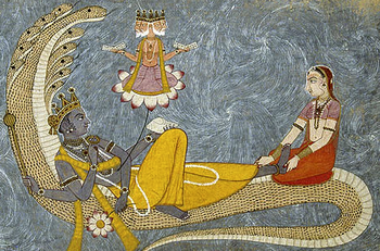 Massage des pieds de Vishnu