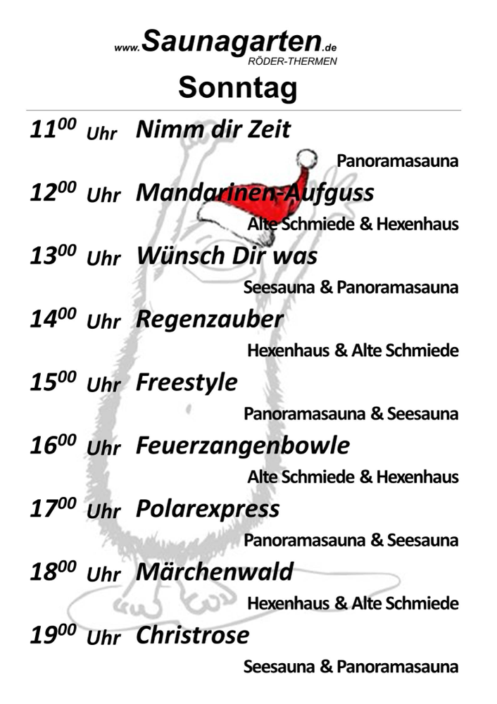 Aufgüsse im Saunagarten Mainaschaff Mainparksee