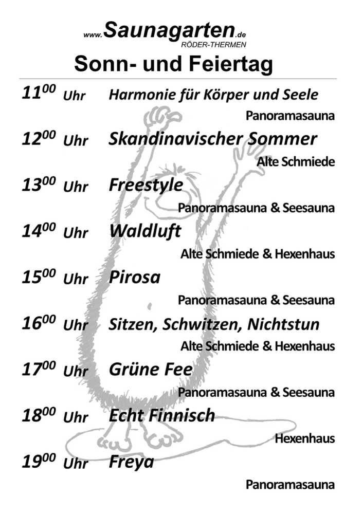 Aufgüsse im Saunagarten Mainaschaff Mainparksee