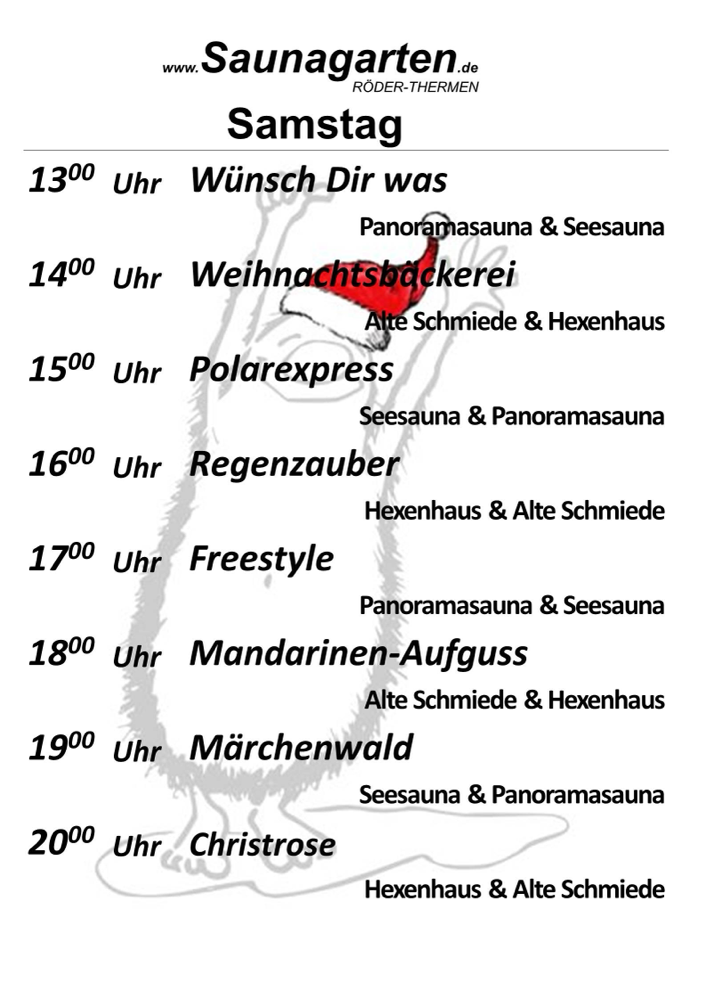 Aufgüsse im Saunagarten Mainaschaff Mainparksee