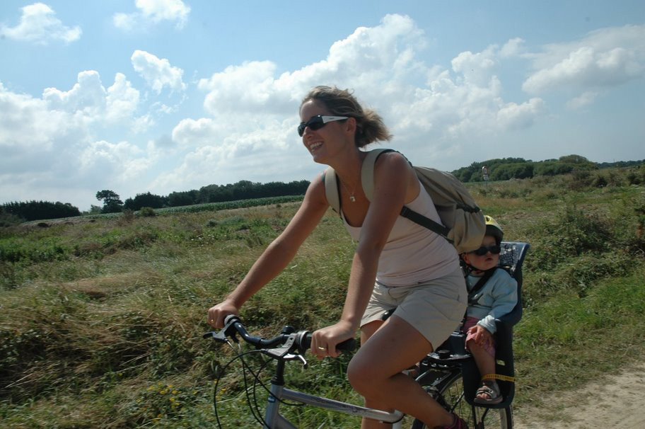 In bicycle on path