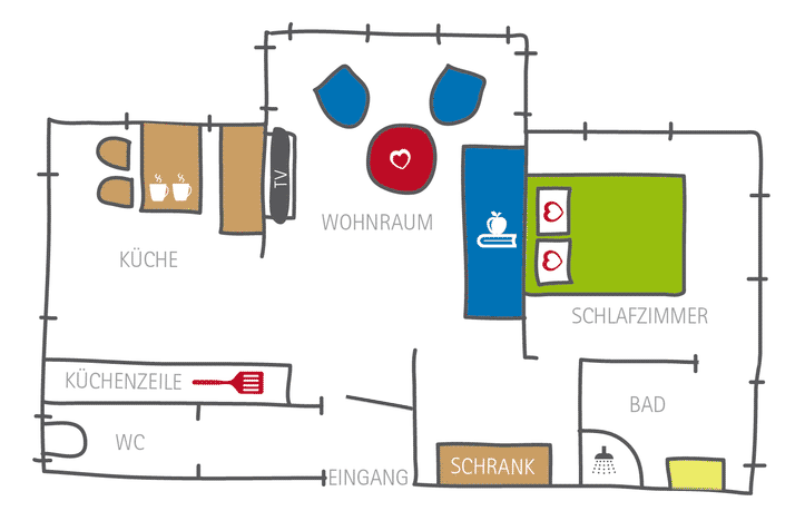 Grundriss Ferienwohnung Tal