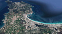 Vista aérea de la zona de Alcúdia. Imagen de Google Maps.