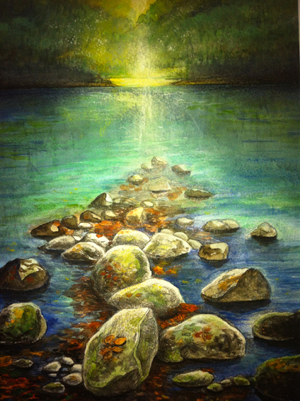 Lumière sacrée, aquarelle 2012