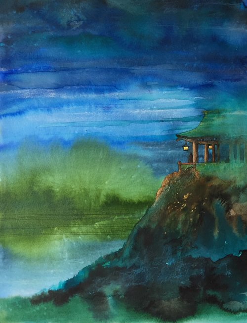 Namasté, encre+aquarelle 2017