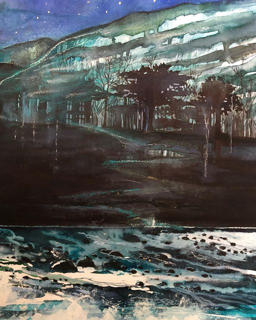 Salève, encre+aquarelle 2022