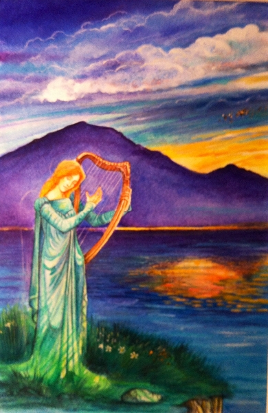 L'ange musicien, aquarelle 2013