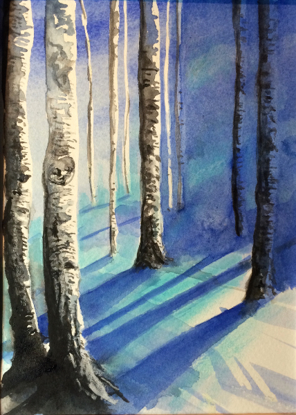 Neige, aquarellle 2015