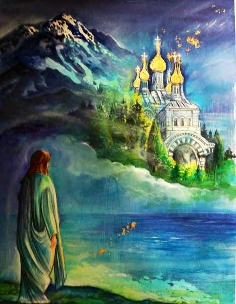 Vers le temple, aquarelle 2013