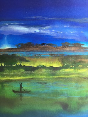 Le passeur d'âmes, aquarelle 2016