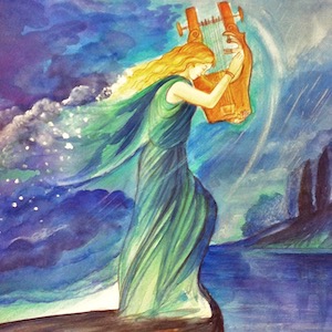 Sapho, aquarelle+crayon 2012