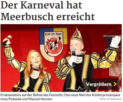 Karnevalserwachen Rheinische Post 16.11.2015