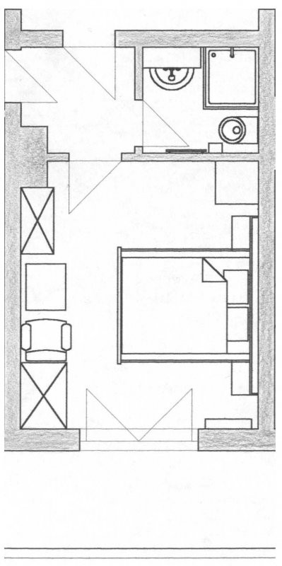 Grundriss Doppelbettzimmer