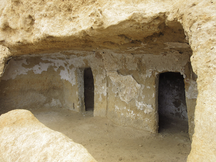 Häuser im Sandstein Spanien