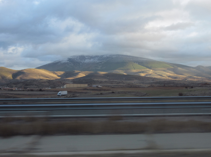 Spanien Landtsraße Berge Hochebene