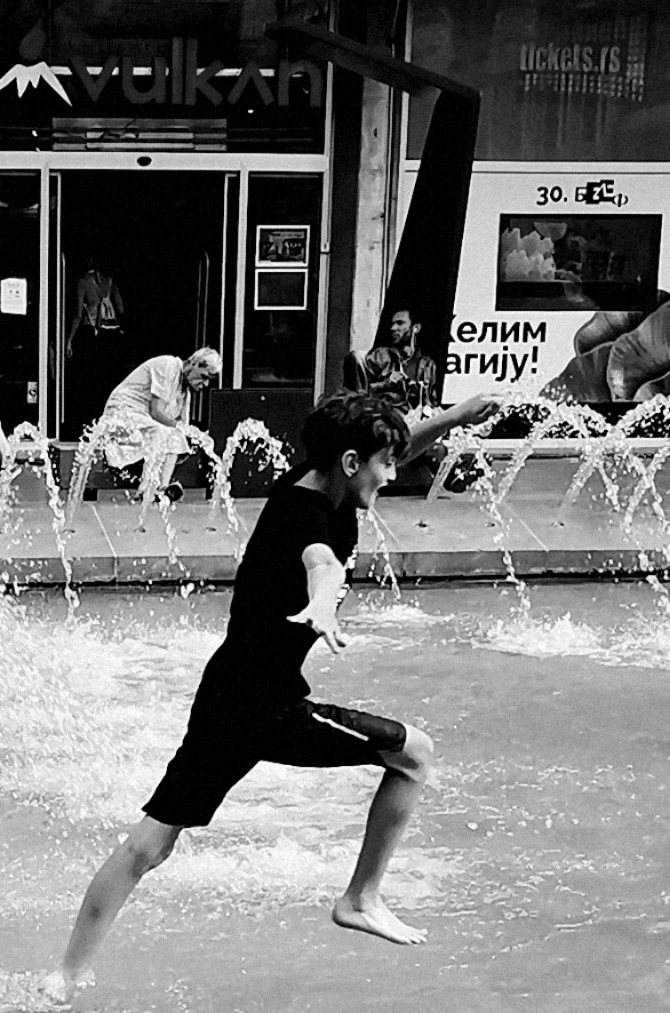 Der Wasserläufer von Belgrad, Serbien