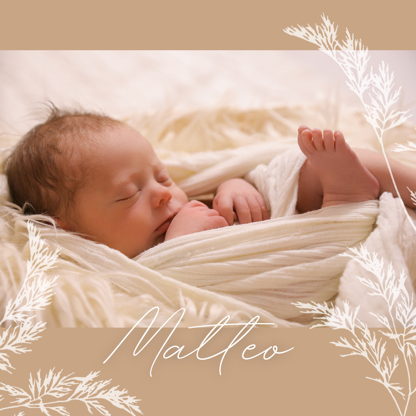 Newborn Baby Foto Shooting und Geburtskarte Bern