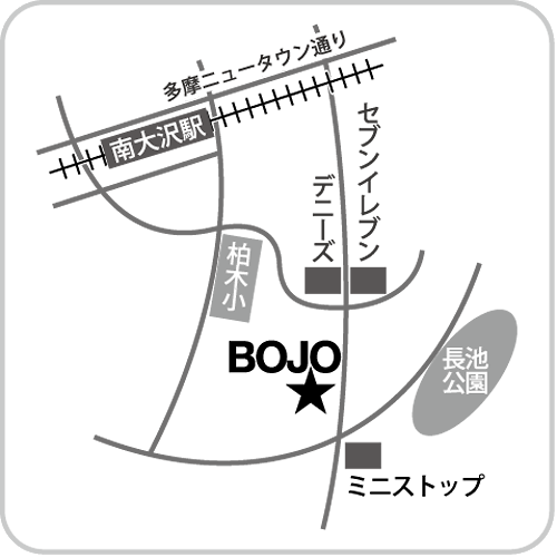 「カフェギャラリーBOJO」へのアクセスマップ