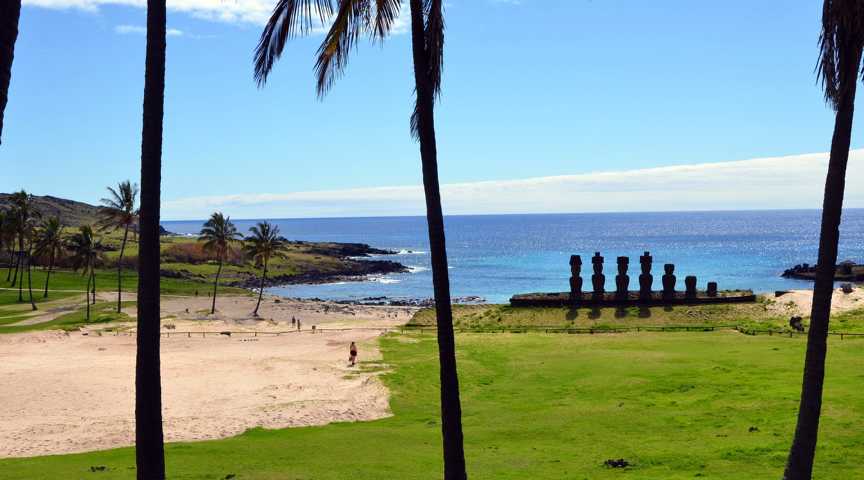 Anakena-Strand von der Osterinsel / Rapa Nui