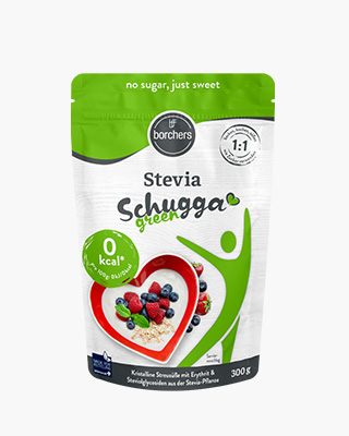 borchers Schugga green, 300 g  Stevia-Erythrit-Mischung im Standbeutel