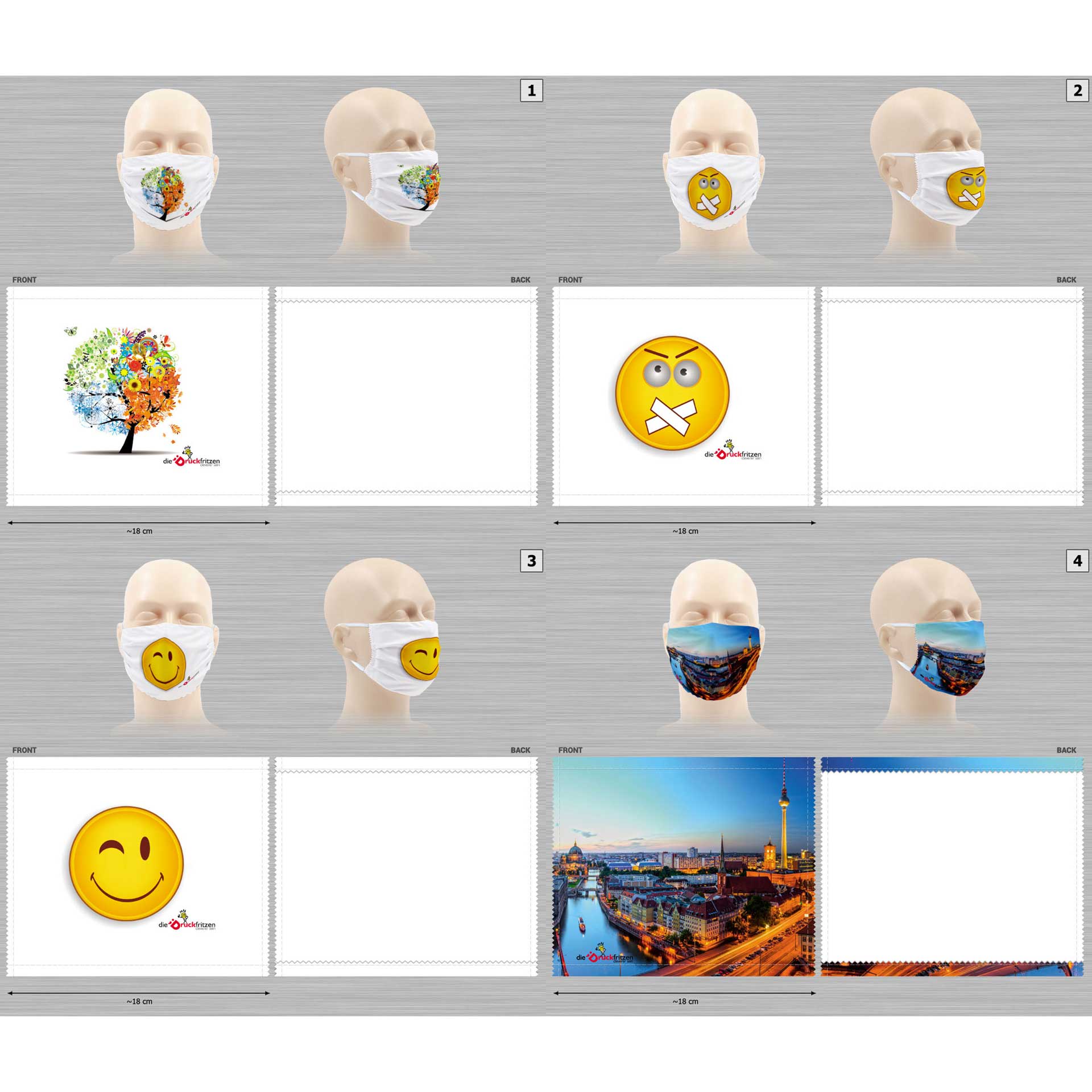 Gesichtsmaske / Mund-Nasen Maske Visualisierung